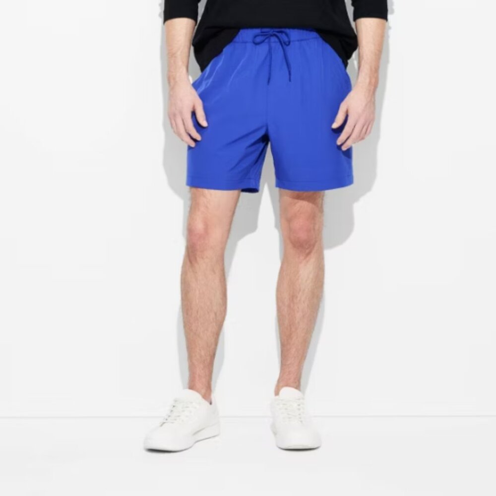 Original Use Men's Size XXL Blue 6" Woven Nylon Pull-On Shorts Drawstring